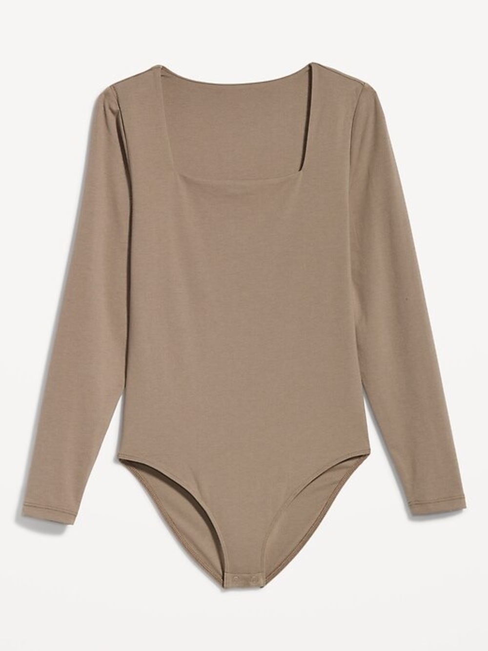 Long-Sleeve Square-Neck Bodysuit - 50% Cotton